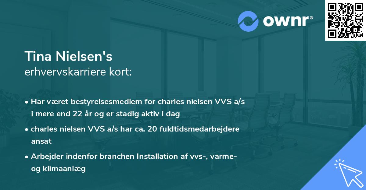Tina Nielsen's erhvervskarriere kort