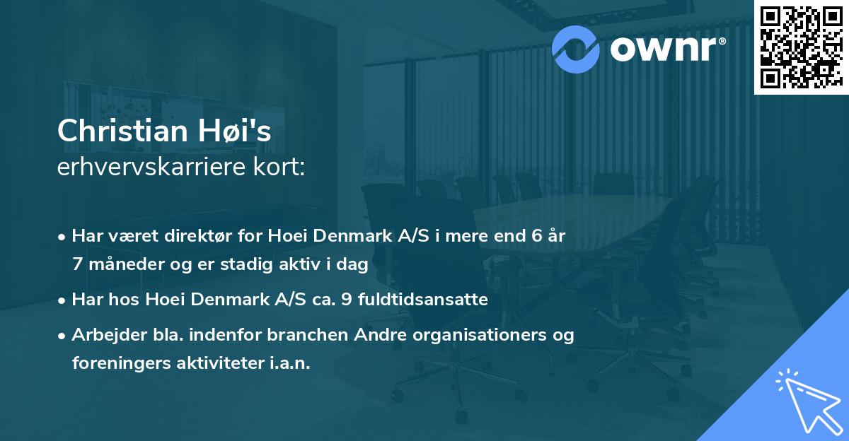 Christian Høi's erhvervskarriere kort