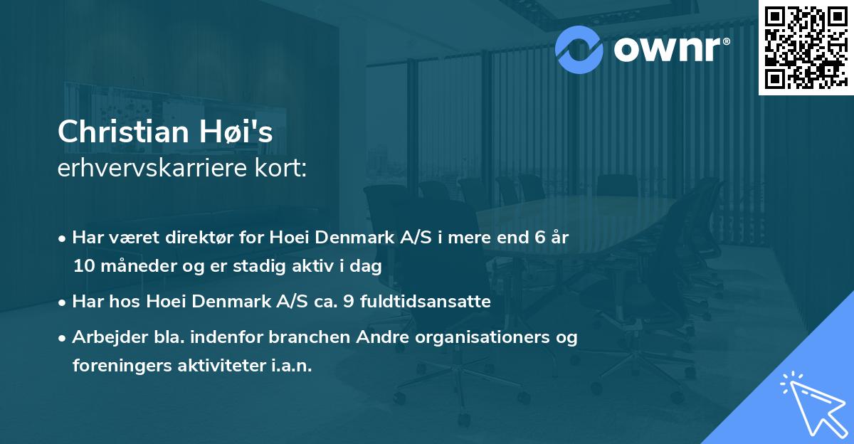 Christian Høi's erhvervskarriere kort