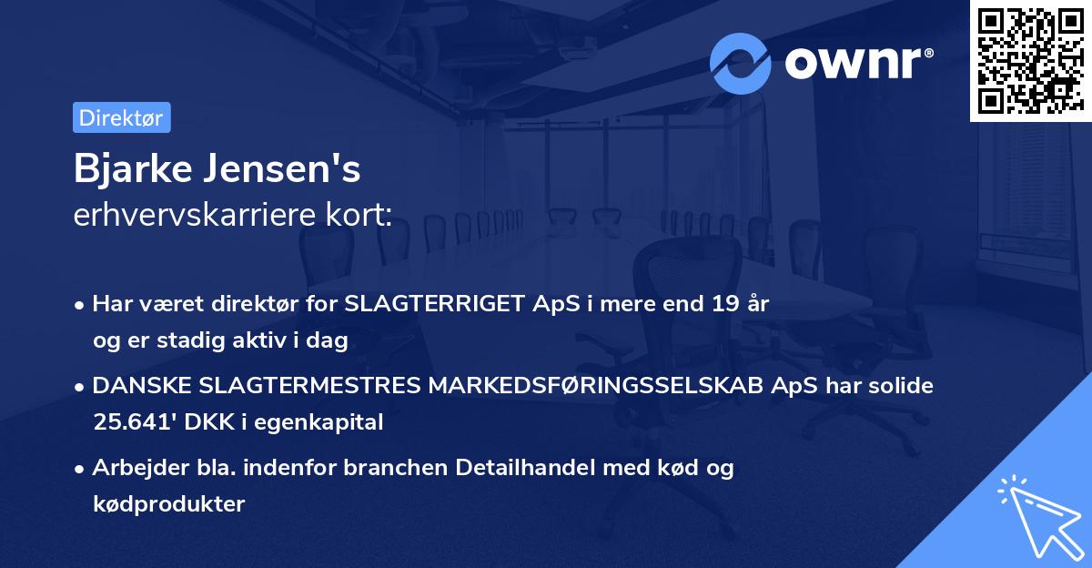 Bjarke Jensen's erhvervskarriere kort
