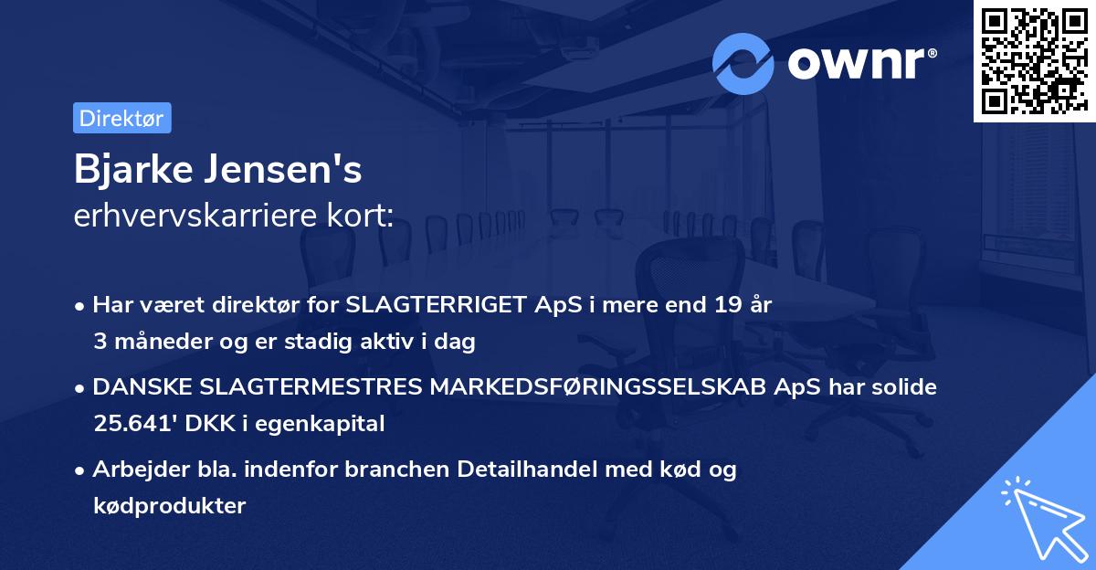 Bjarke Jensen's erhvervskarriere kort