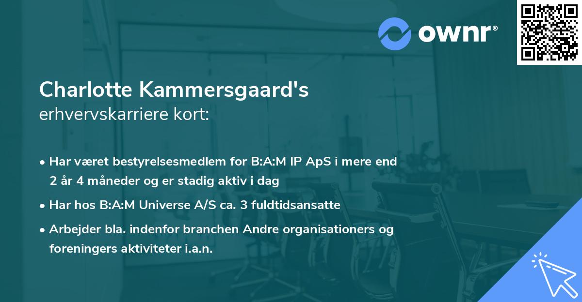 Charlotte Kammersgaard's erhvervskarriere kort