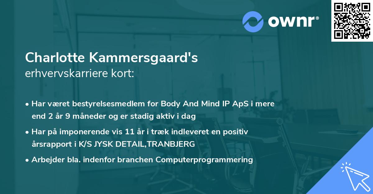 Charlotte Kammersgaard's erhvervskarriere kort