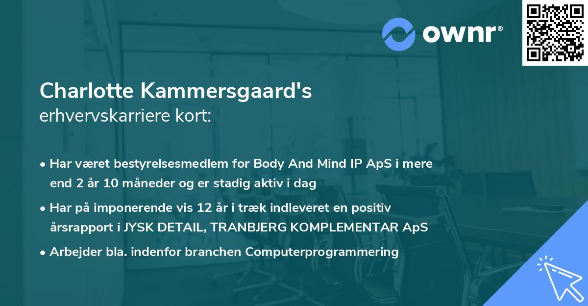 Charlotte Kammersgaard's erhvervskarriere kort