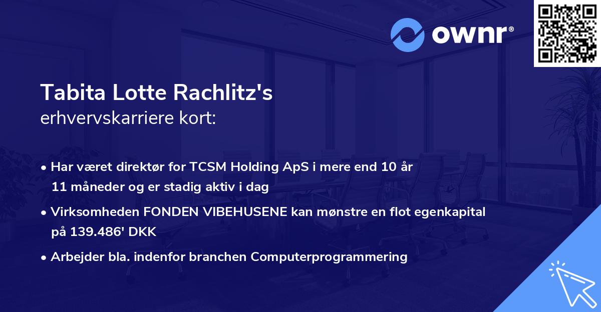 Tabita Lotte Rachlitz's erhvervskarriere kort