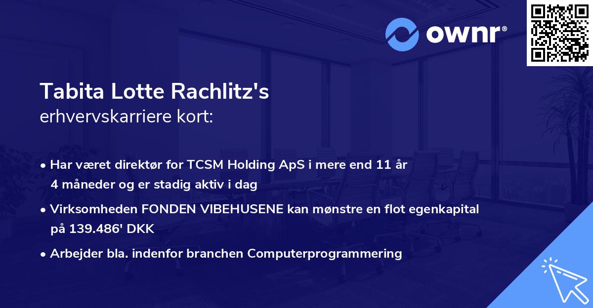 Tabita Lotte Rachlitz's erhvervskarriere kort