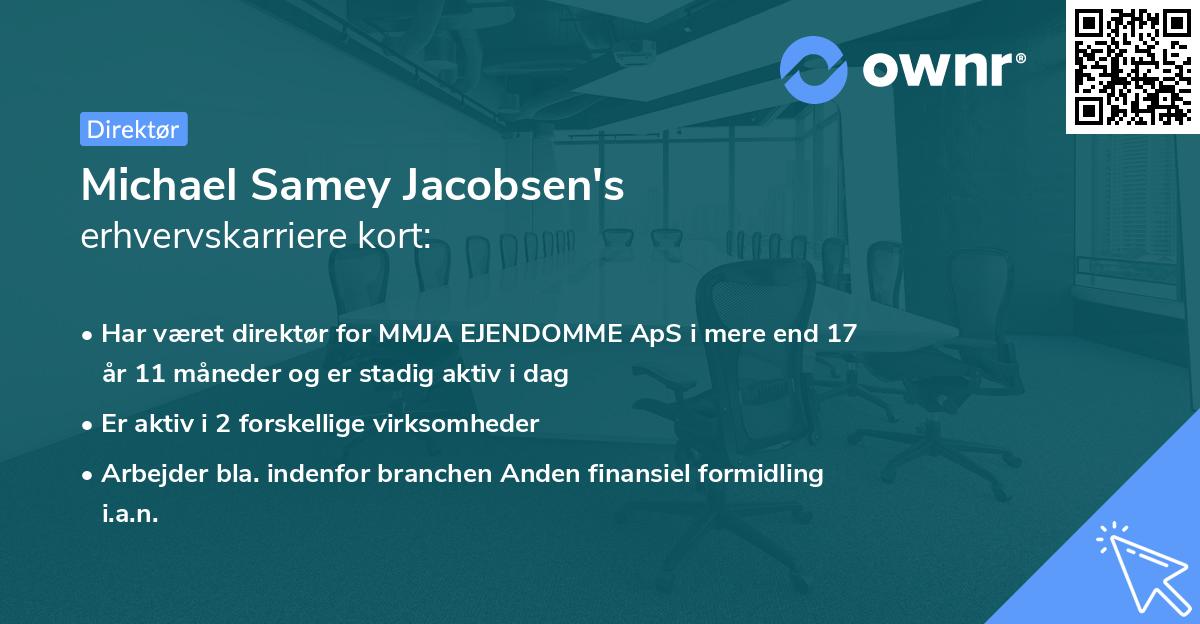 Michael Samey Jacobsen's erhvervskarriere kort