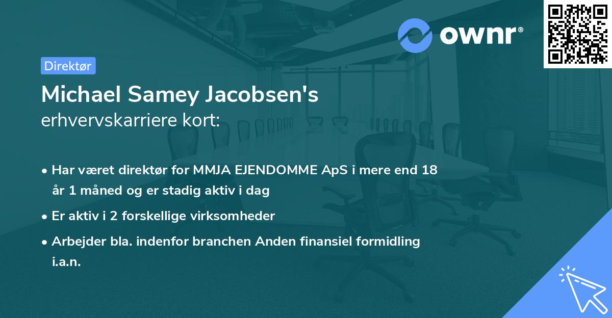 Michael Samey Jacobsen's erhvervskarriere kort