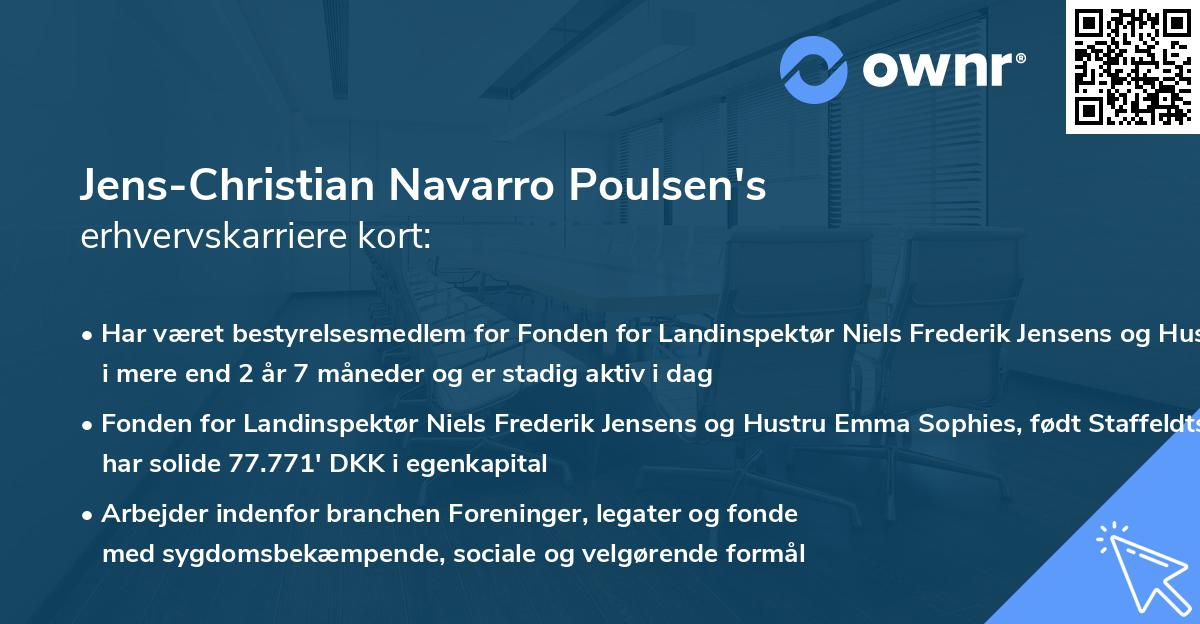 Jens-Christian Navarro Poulsen's erhvervskarriere kort