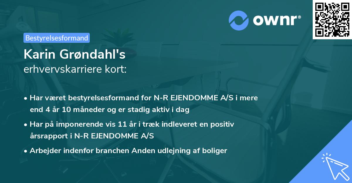 Karin Grøndahl's erhvervskarriere kort