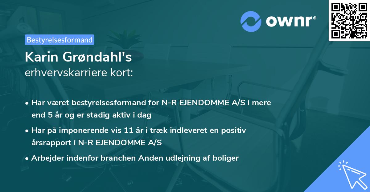 Karin Grøndahl's erhvervskarriere kort
