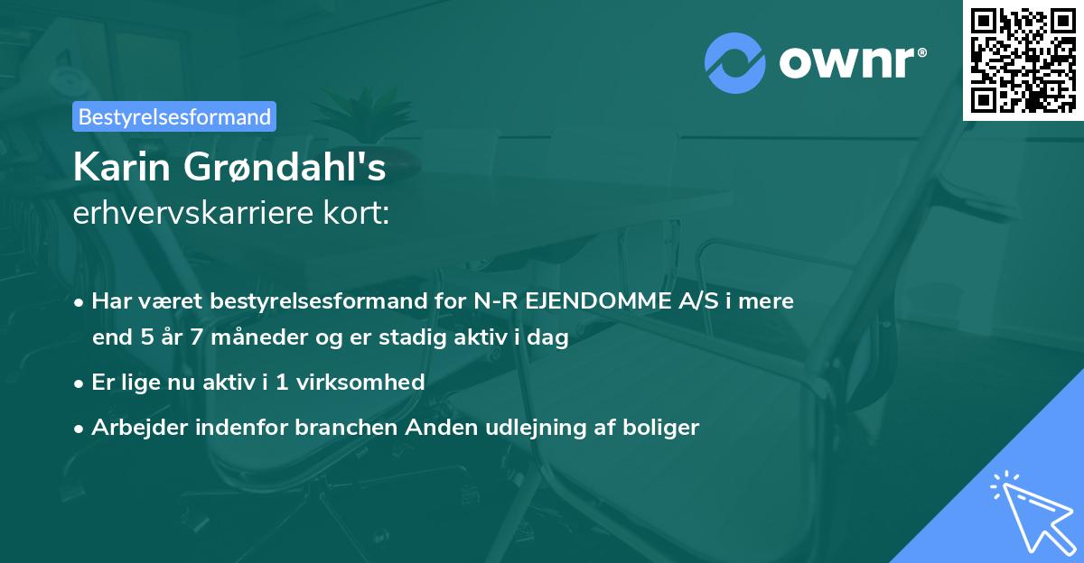 Karin Grøndahl's erhvervskarriere kort