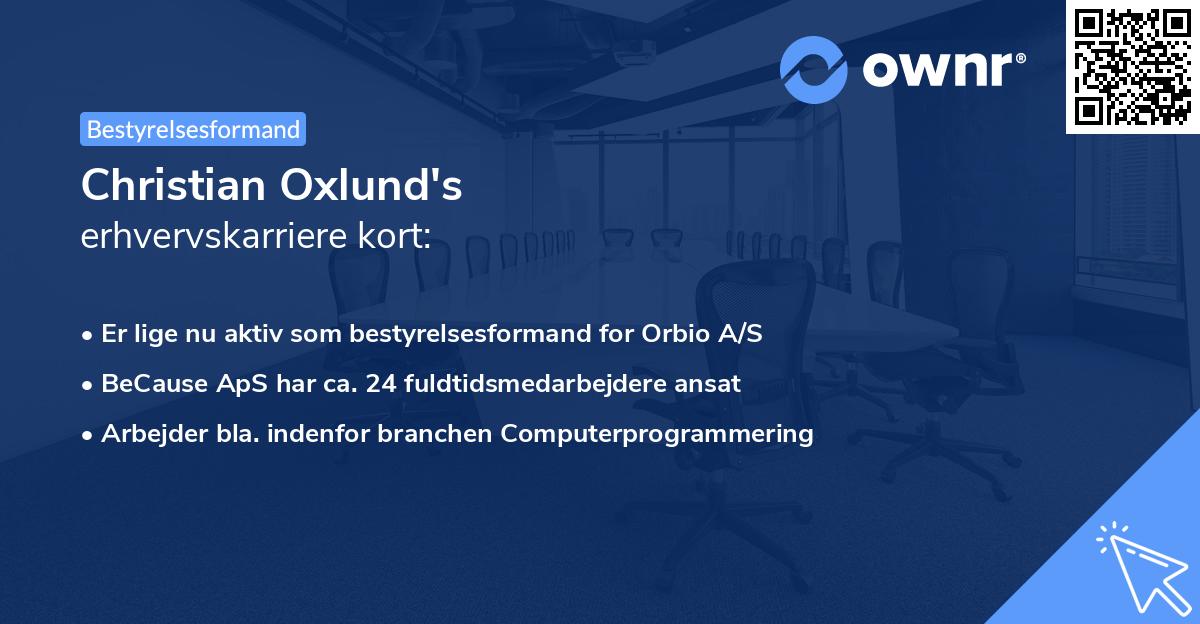 Christian Oxlund's erhvervskarriere kort
