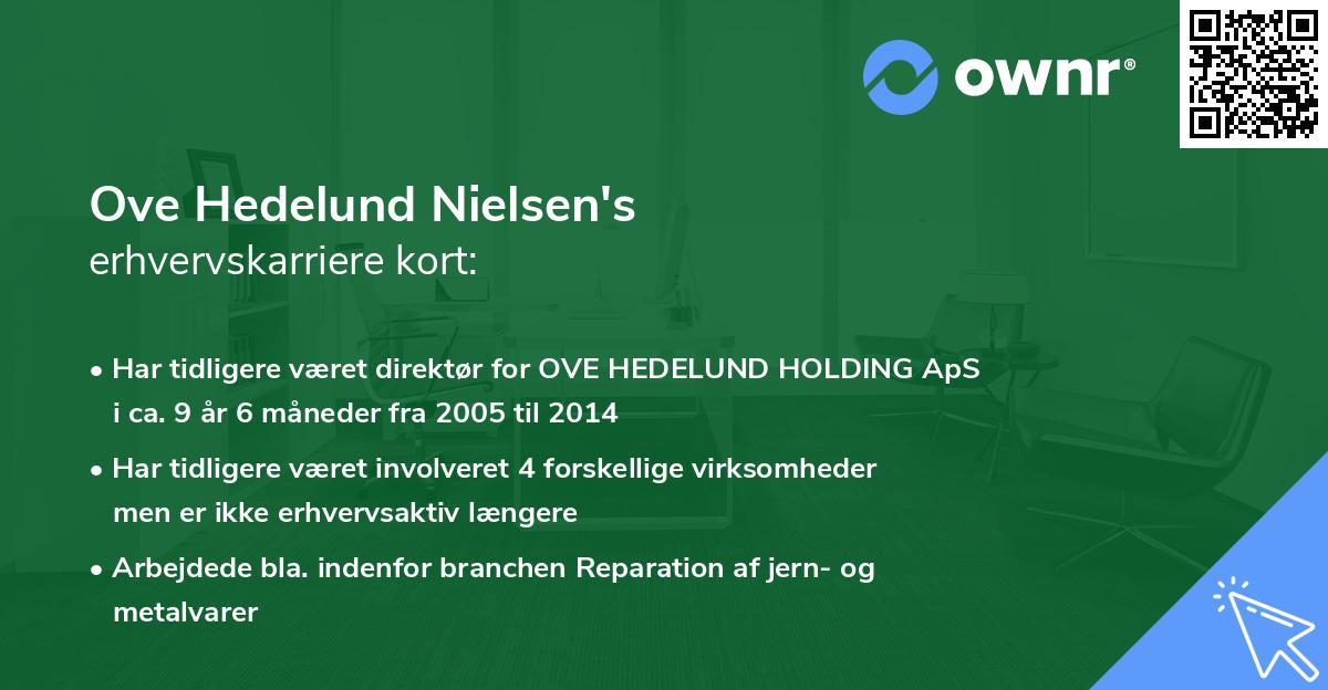 Ove Hedelund Nielsen's erhvervskarriere kort