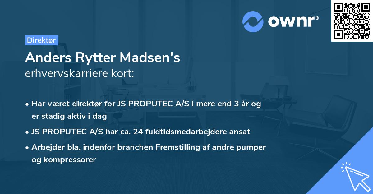 Anders Rytter Madsen's erhvervskarriere kort