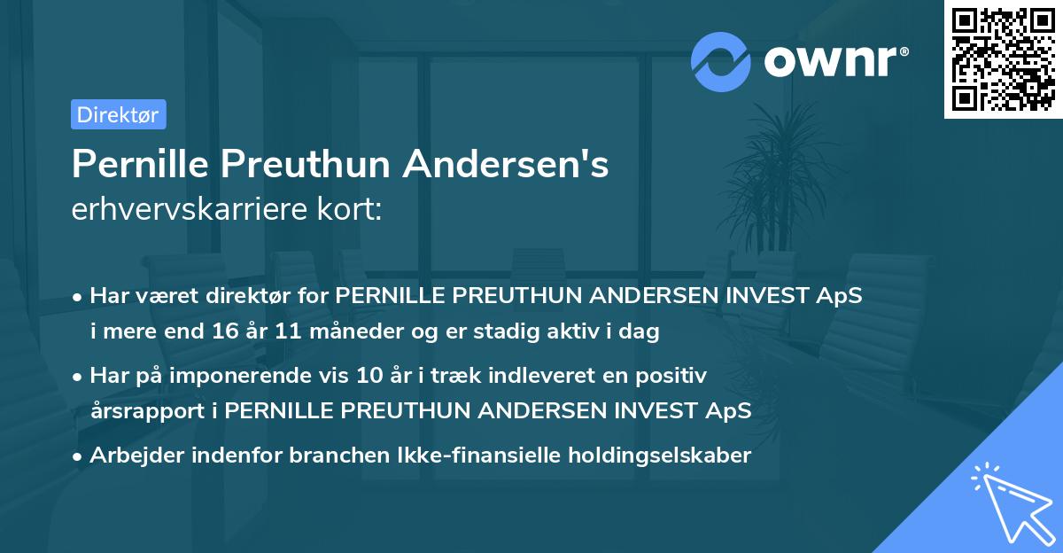 Pernille Preuthun Andersen's erhvervskarriere kort