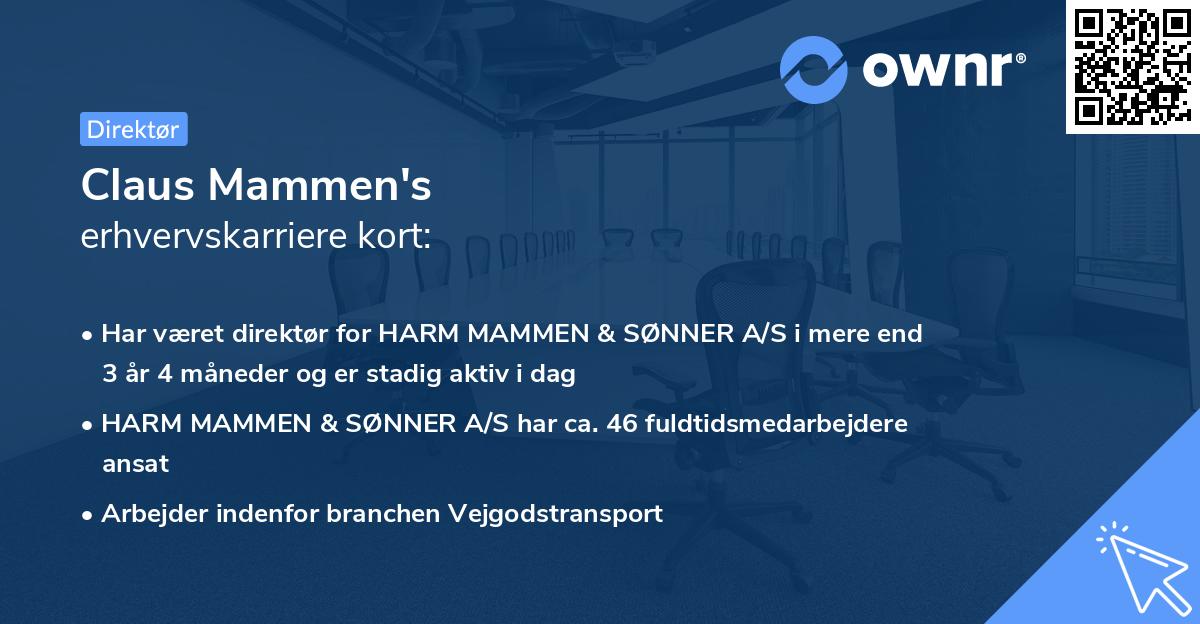 Claus Mammen's erhvervskarriere kort