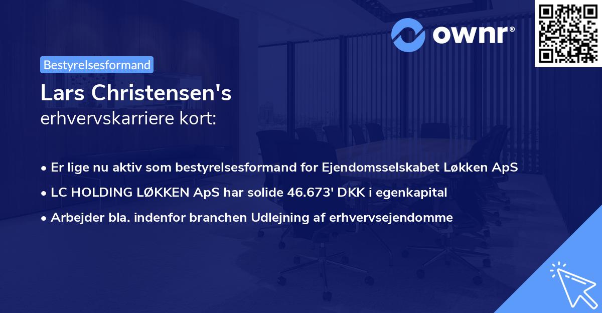 Lars Christensen's erhvervskarriere kort