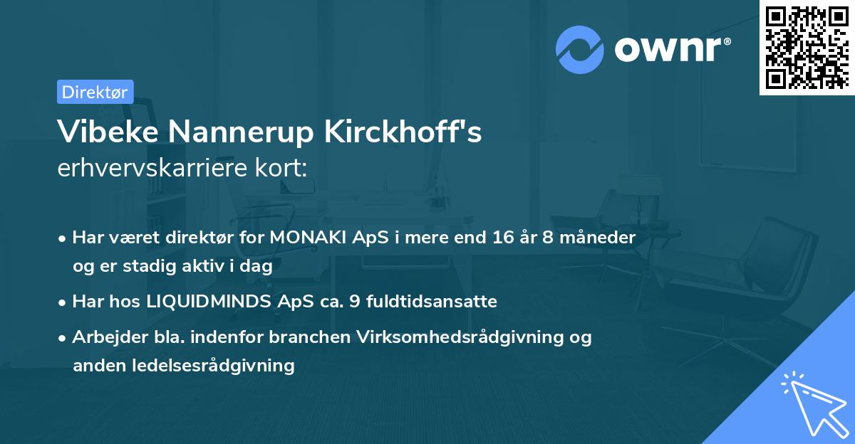 Vibeke Nannerup Kirckhoff's erhvervskarriere kort