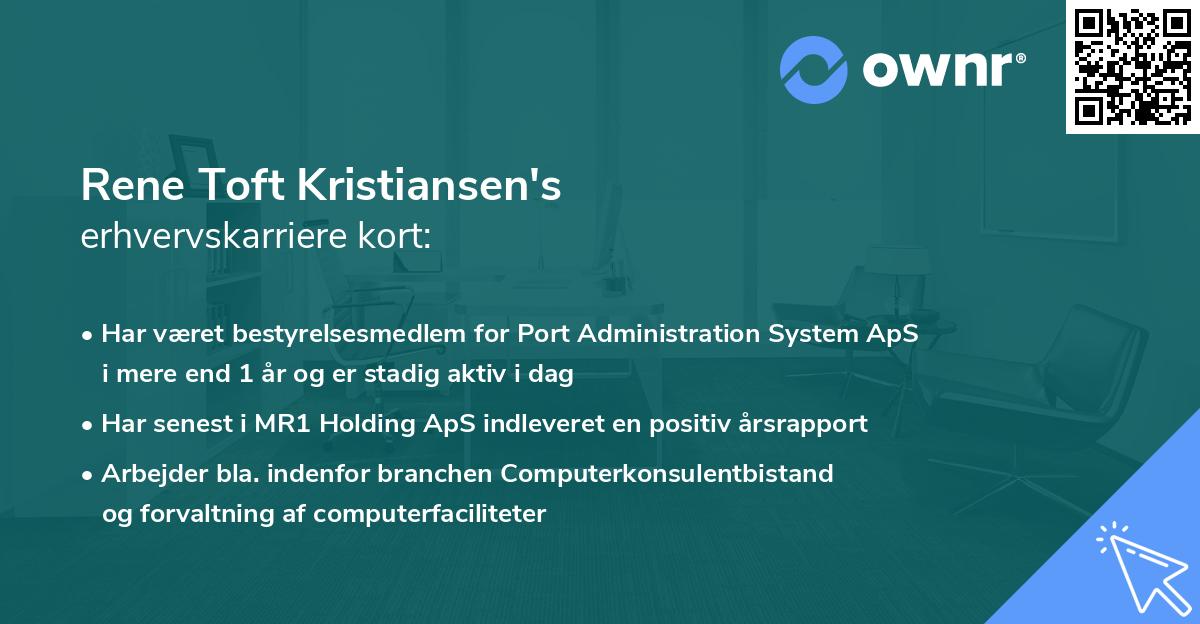 Rene Toft Kristiansen's erhvervskarriere kort