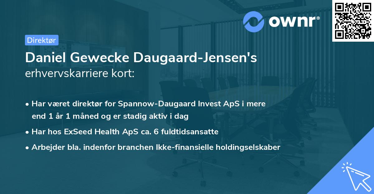 Daniel Gewecke Daugaard-Jensen's erhvervskarriere kort