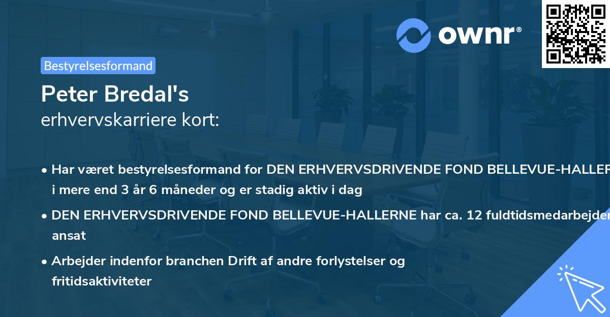 Peter Bredal's erhvervskarriere kort