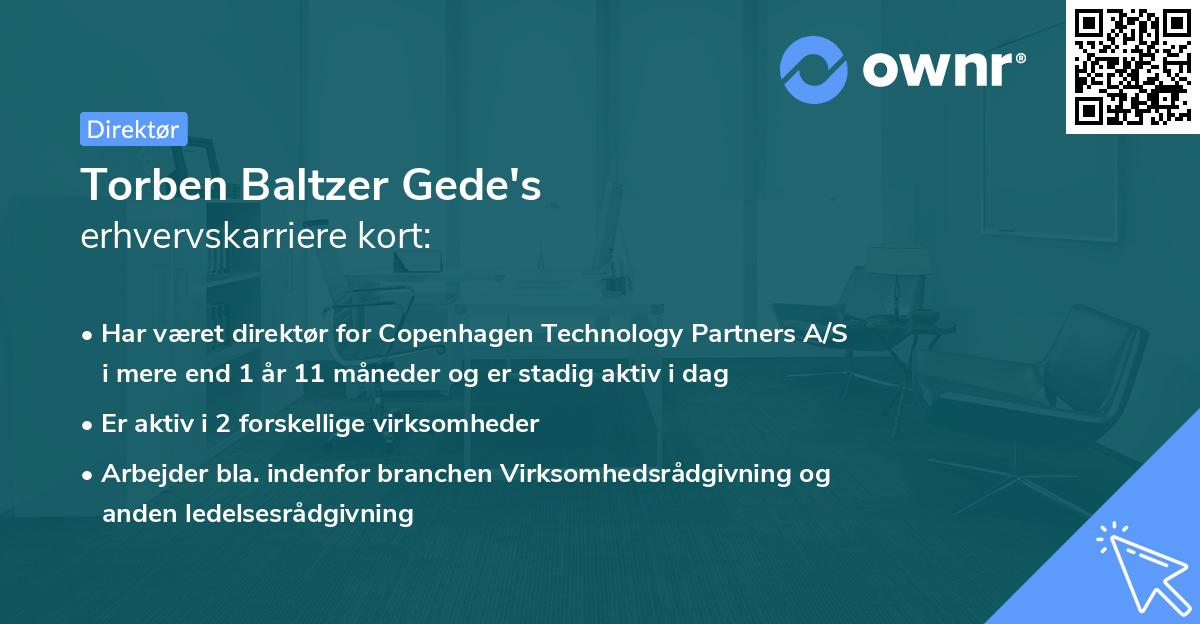 Torben Baltzer Gede's erhvervskarriere kort