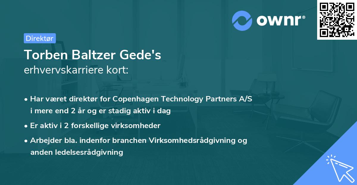 Torben Baltzer Gede's erhvervskarriere kort