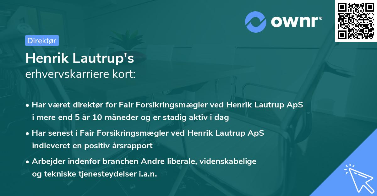 Henrik Lautrup's erhvervskarriere kort
