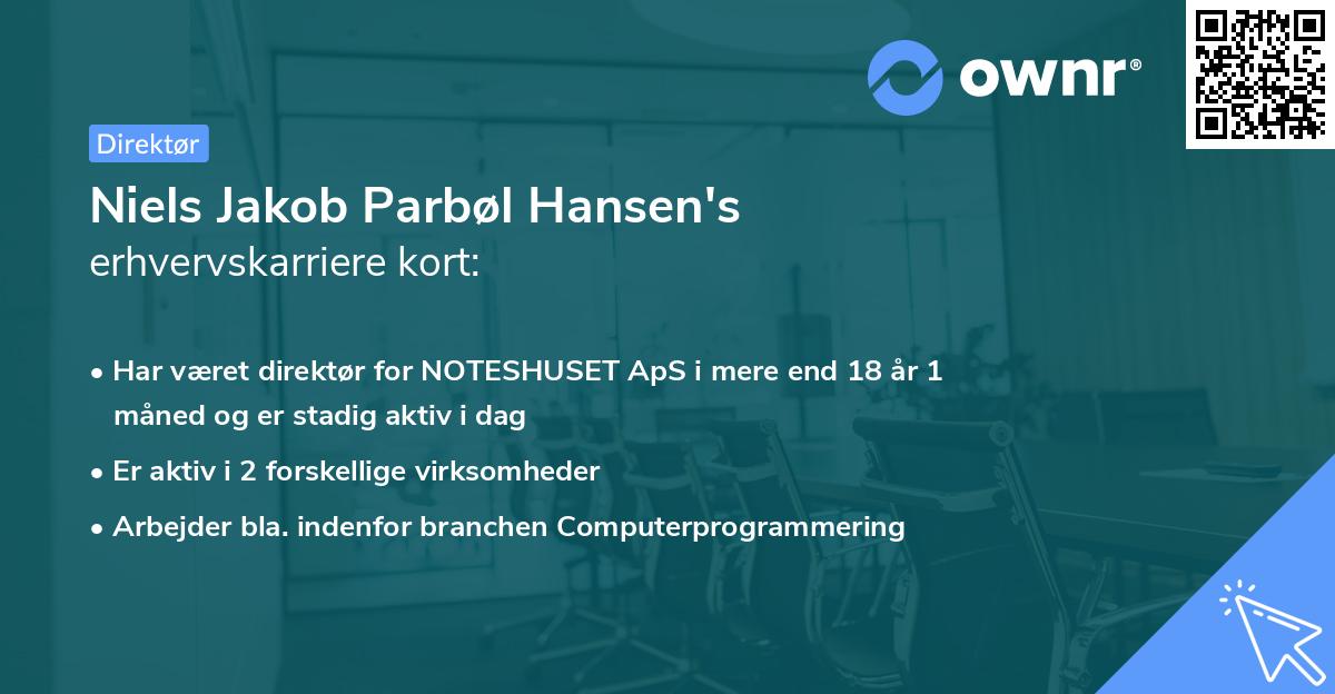 Niels Jakob Parbøl Hansen's erhvervskarriere kort