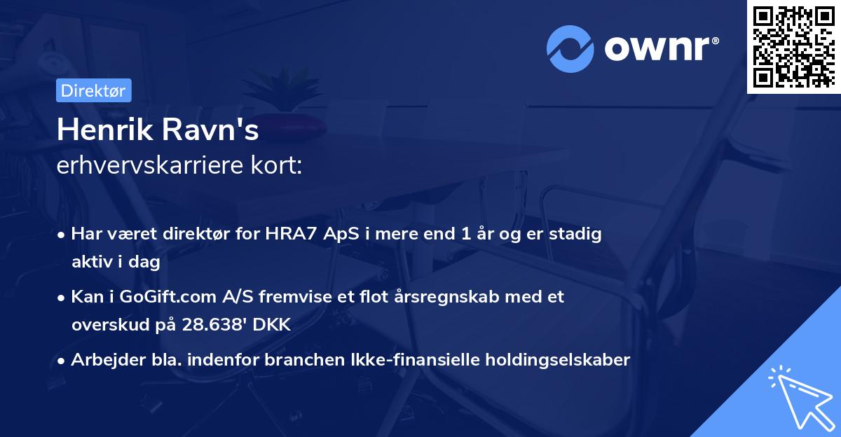 Henrik Ravn's erhvervskarriere kort