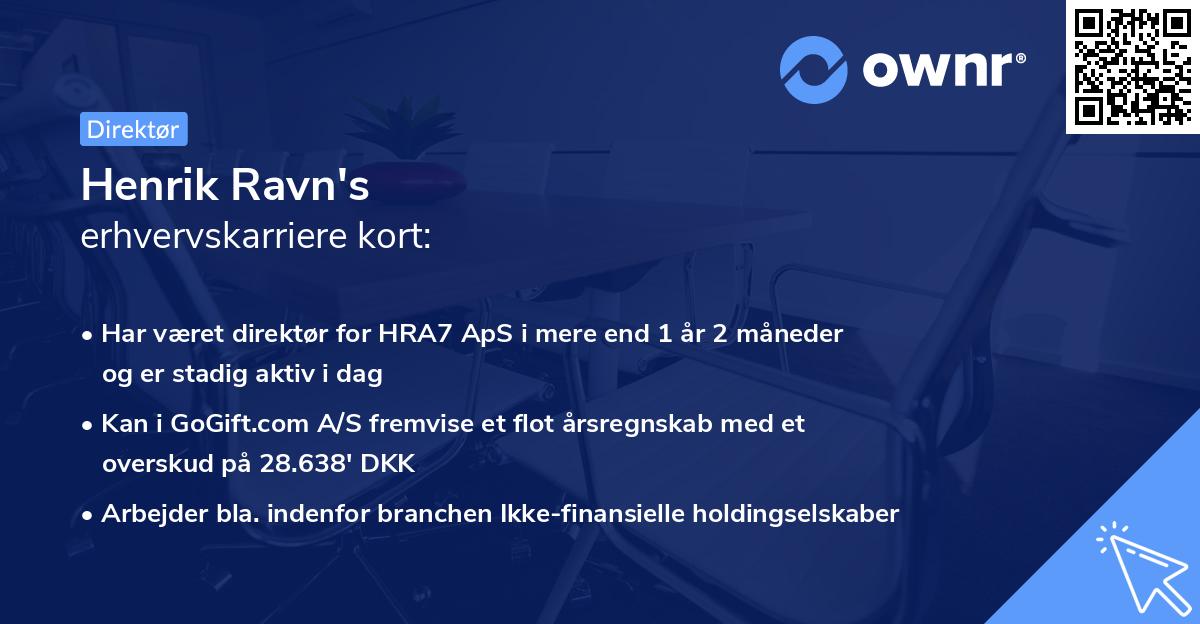Henrik Ravn's erhvervskarriere kort