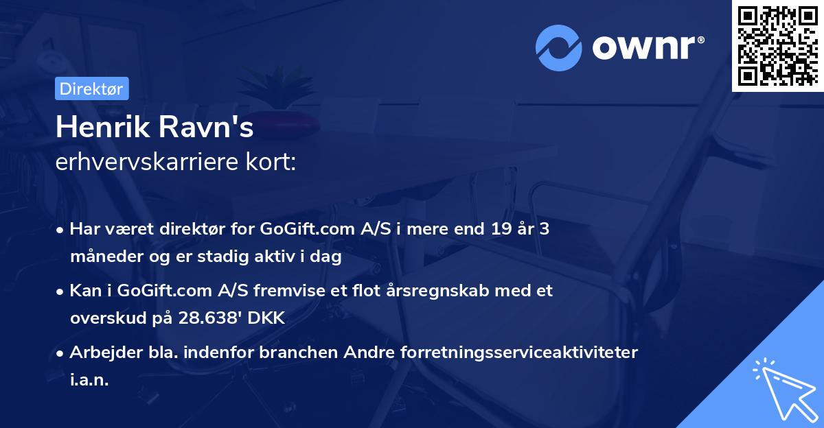 Henrik Ravn's erhvervskarriere kort