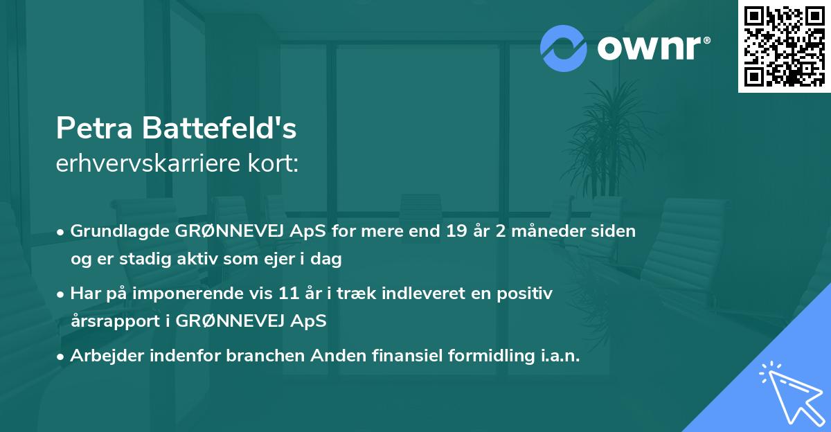 Petra Battefeld's erhvervskarriere kort