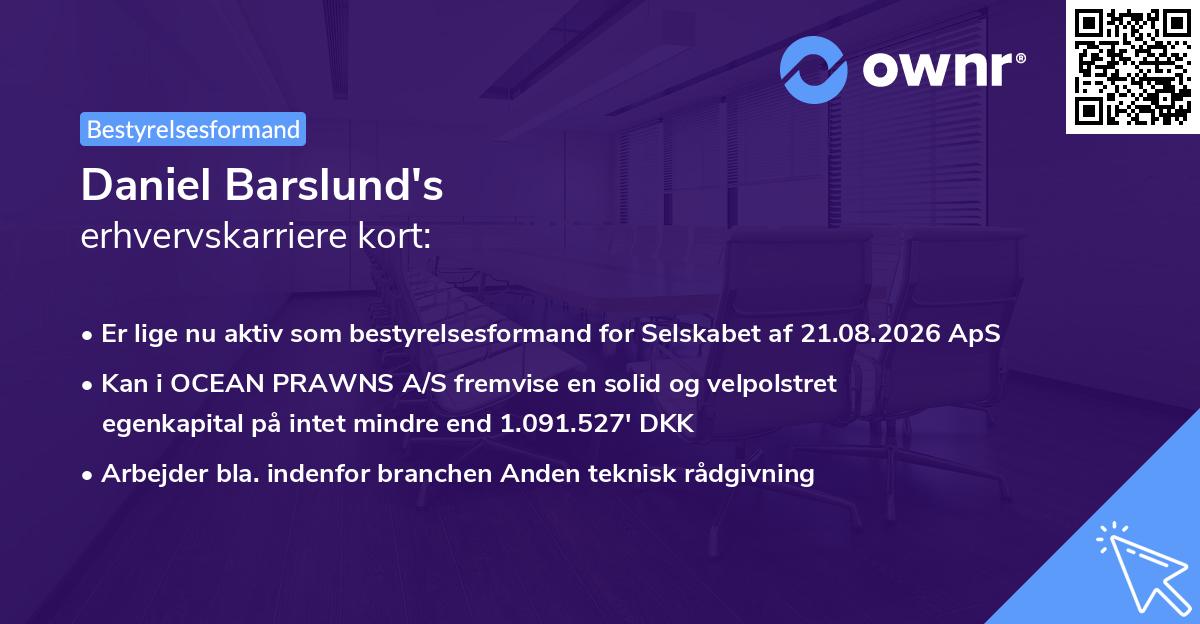 Daniel Barslund's erhvervskarriere kort