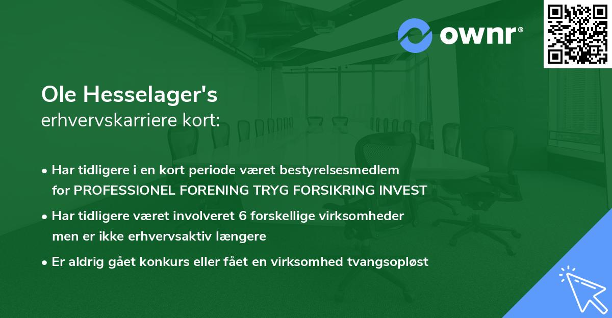 Ole Hesselager's erhvervskarriere kort
