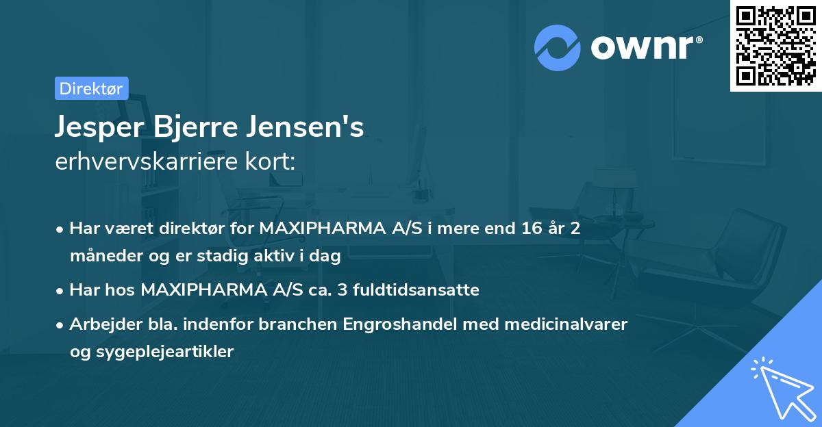 Jesper Bjerre Jensen's erhvervskarriere kort