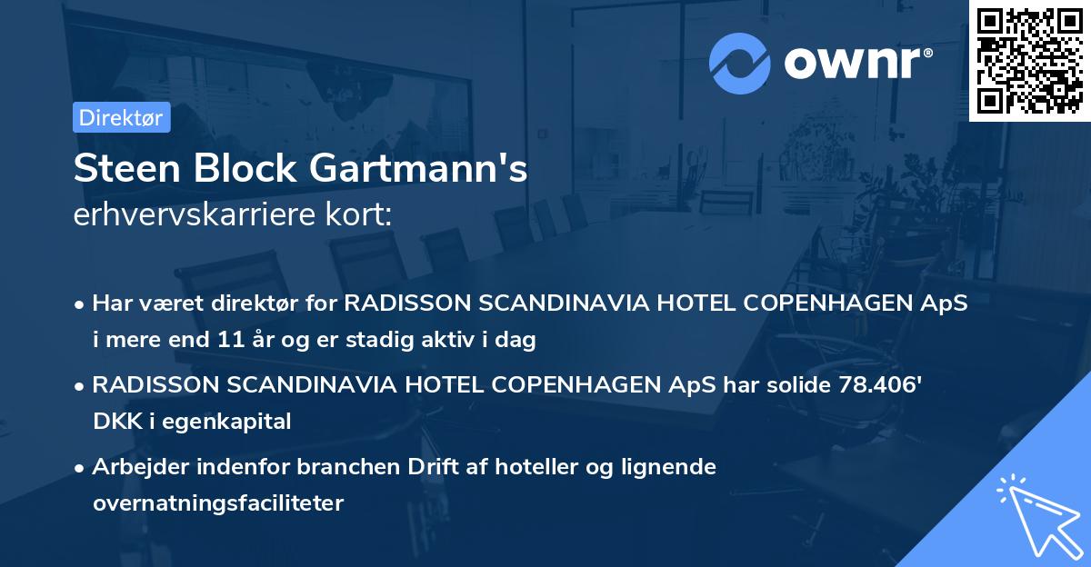 Steen Block Gartmann's erhvervskarriere kort