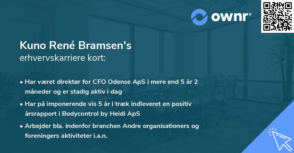 Kuno René Bramsen's erhvervskarriere kort