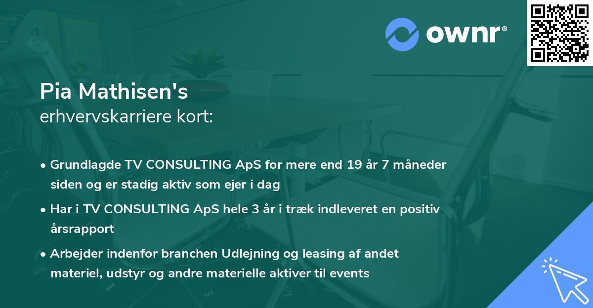 Pia Mathisen's erhvervskarriere kort