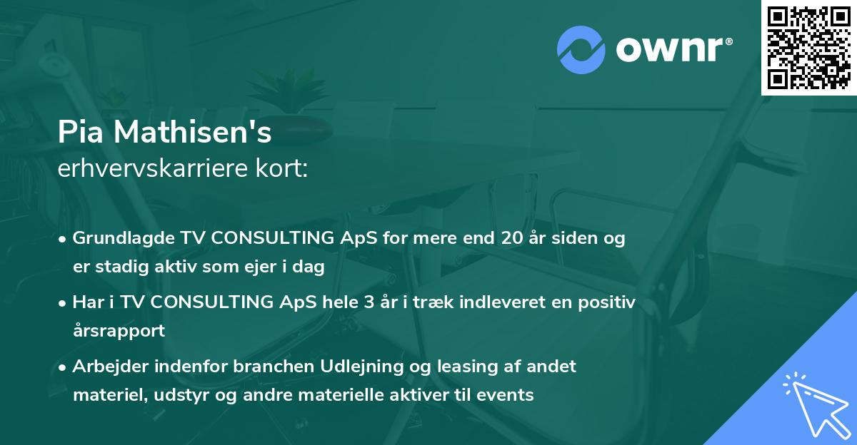 Pia Mathisen's erhvervskarriere kort