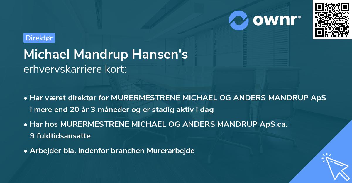 Michael Mandrup Hansen's erhvervskarriere kort