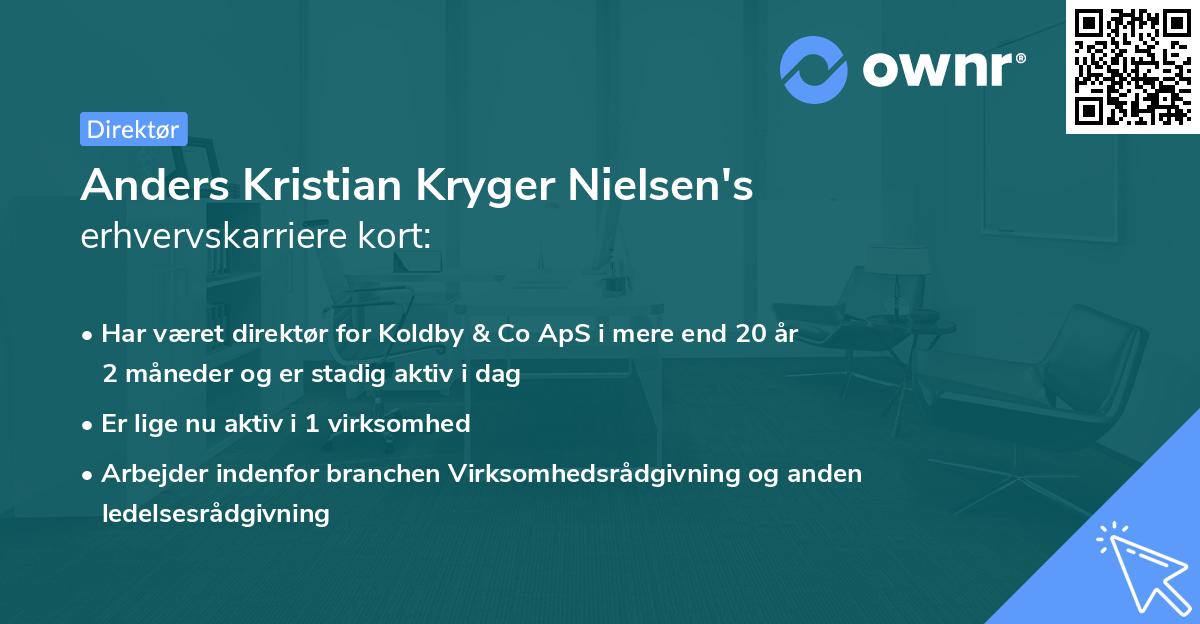 Anders Kristian Kryger Nielsen's erhvervskarriere kort