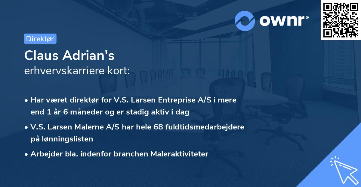 Claus Adrian's erhvervskarriere kort