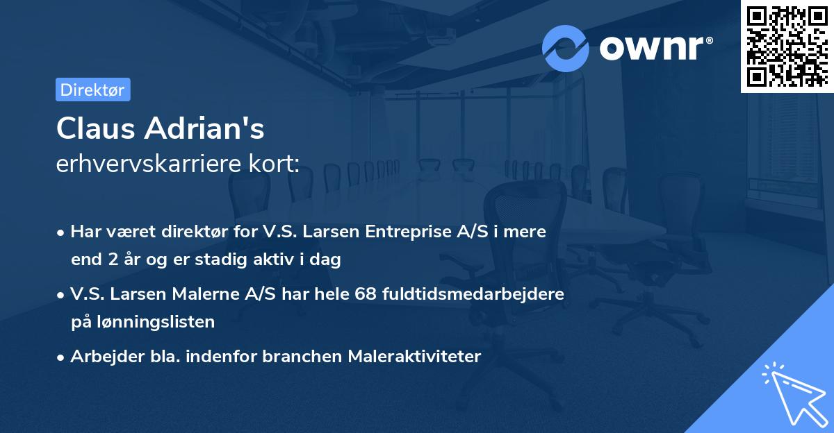 Claus Adrian's erhvervskarriere kort