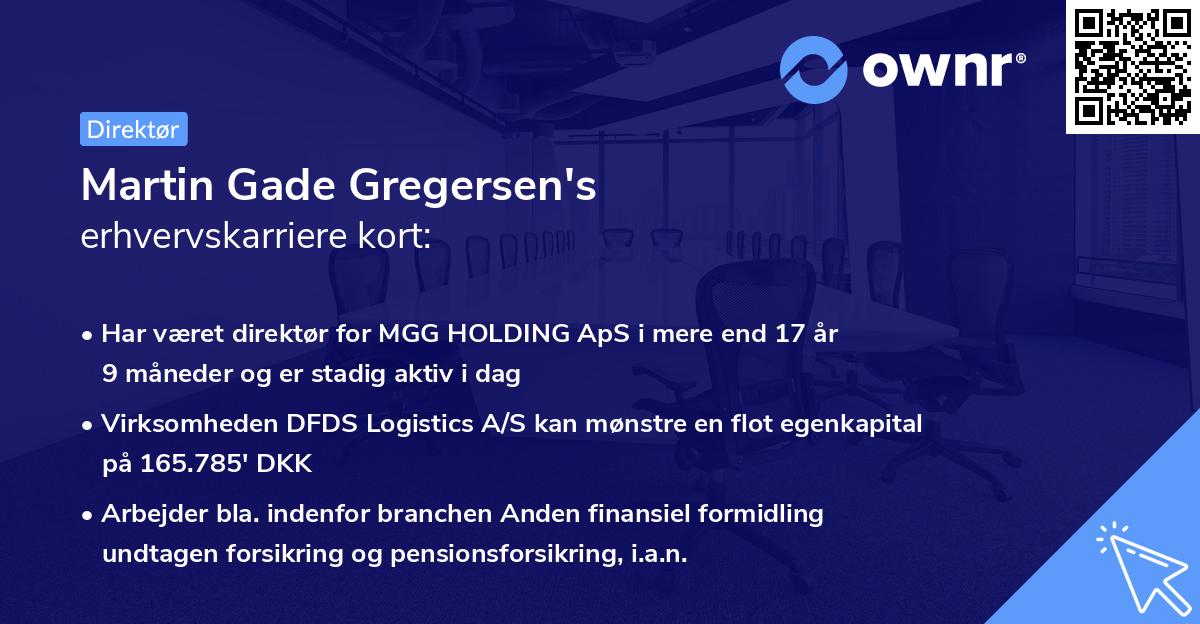 Martin Gade Gregersen's erhvervskarriere kort