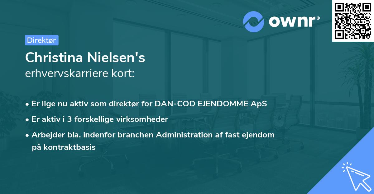 Christina Nielsen's erhvervskarriere kort