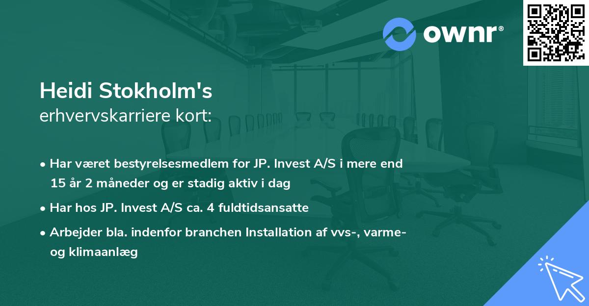 Heidi Stokholm's erhvervskarriere kort