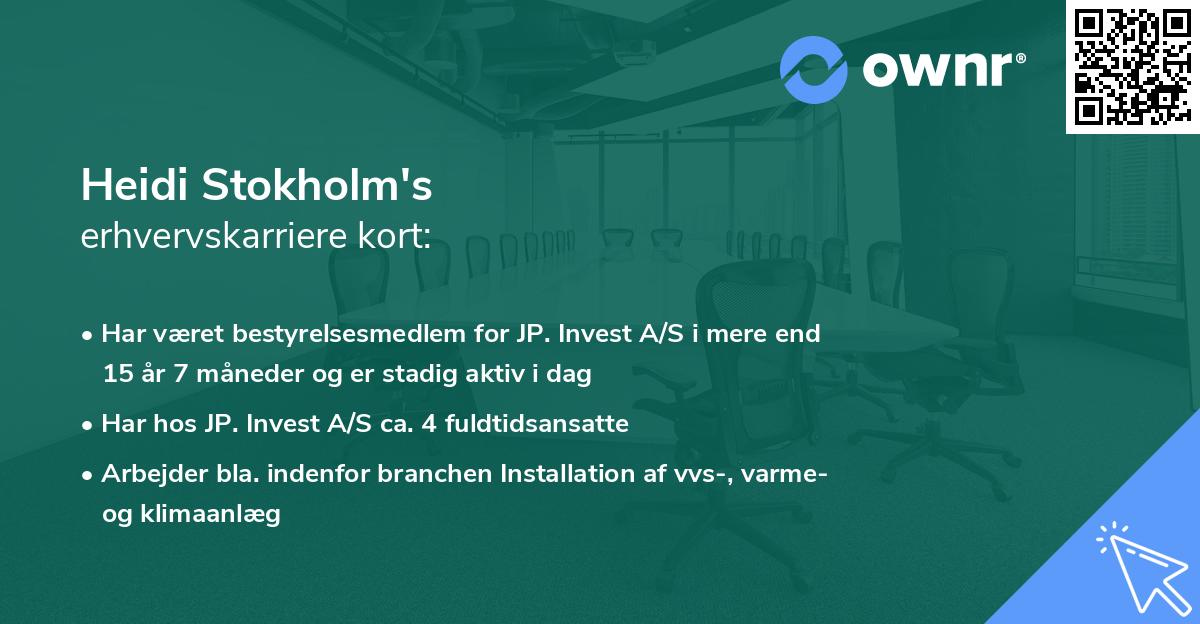 Heidi Stokholm's erhvervskarriere kort