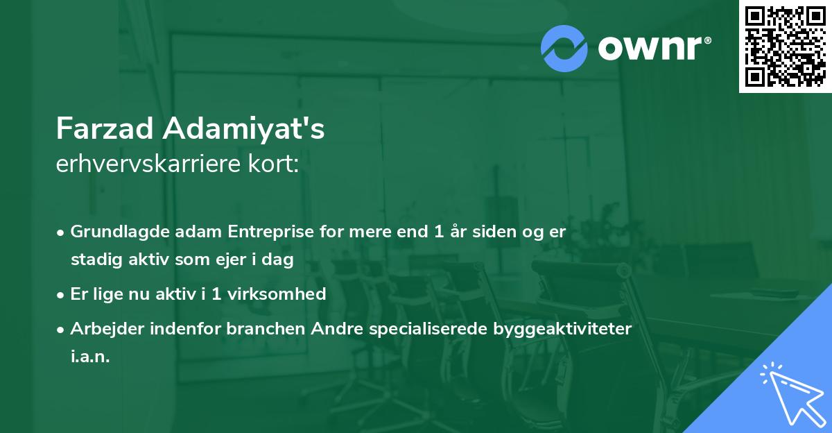 Farzad Adamiyat's erhvervskarriere kort